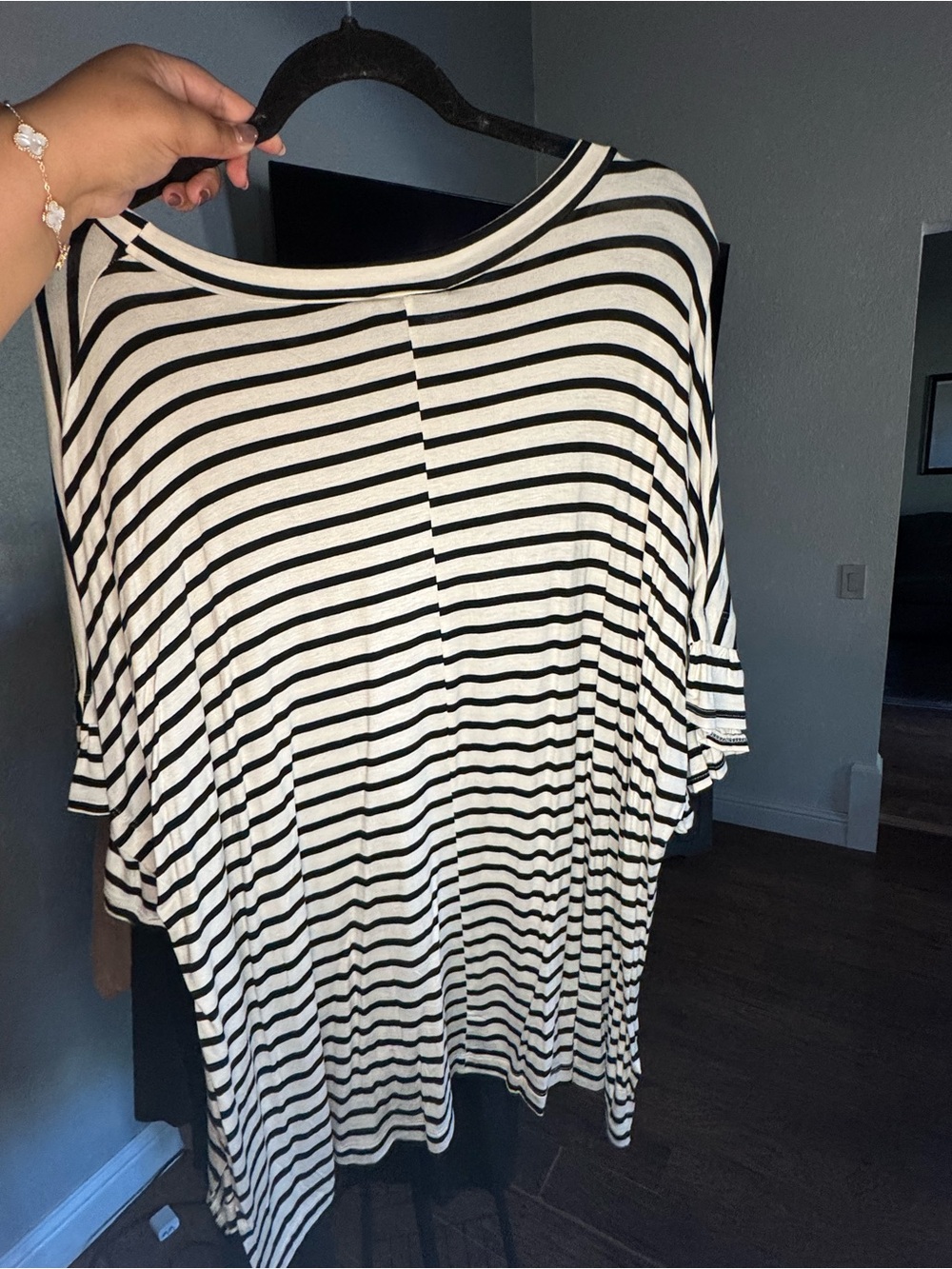 white birch Black & White Striped Short Sleeve Tee - Picture 2 of 3